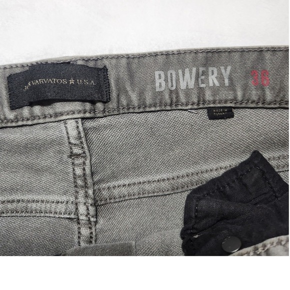 John Varvatos USA Bowery Slim Straight Grey Jeans Mens 36 Stretch Denim Pants - Picture 4 of 14
